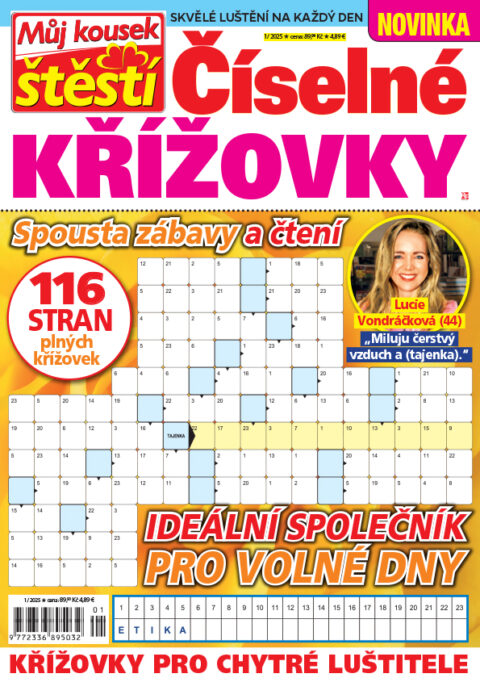 Aktuální číslo časopisu Křížovky Můj kousek štěstí – číselné